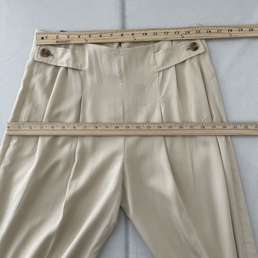 NWT Banana Republic Wide Leg Pleated Tencel Lyocell Pants Beige Size 10 - Picture 8 of 12